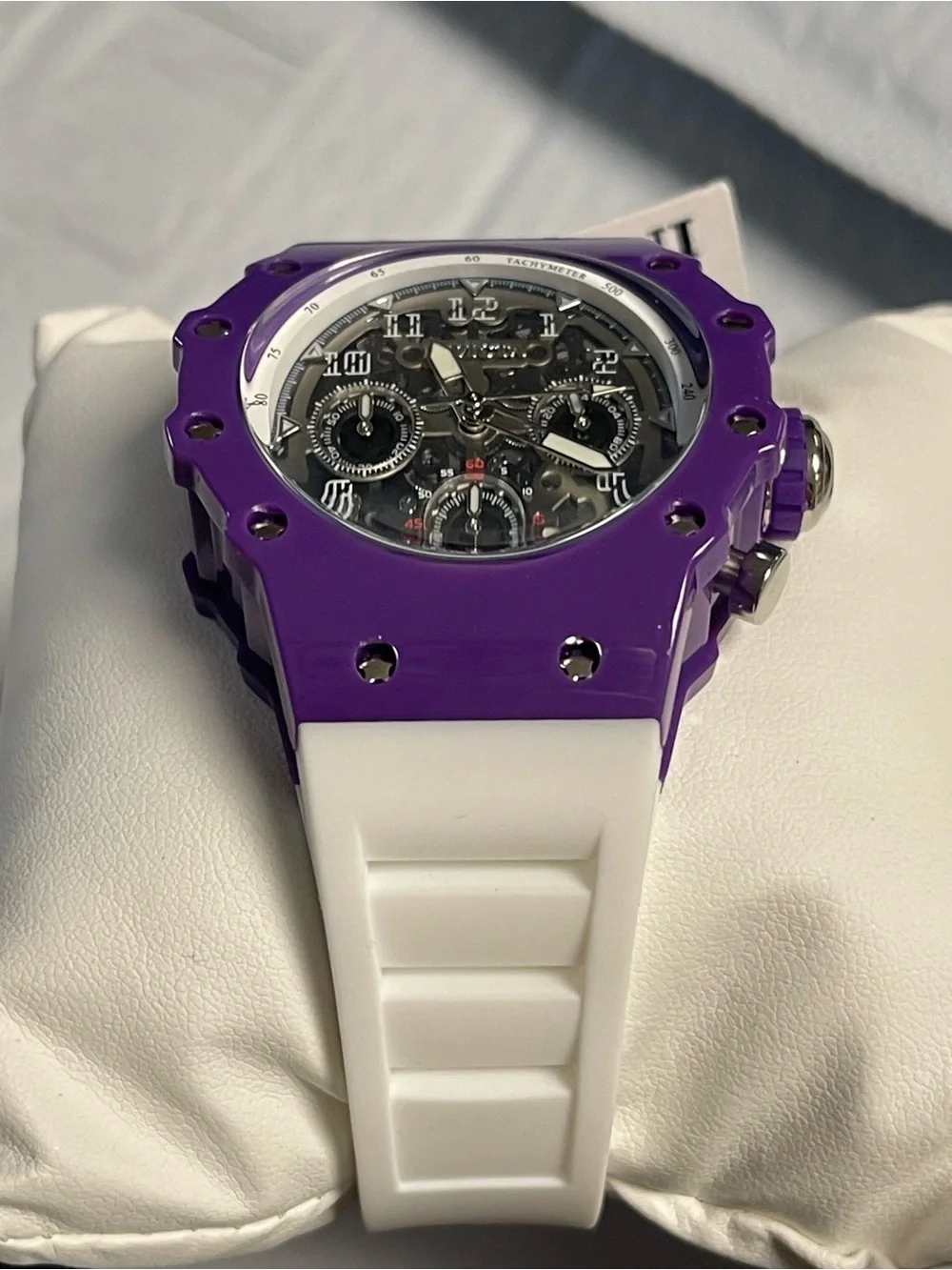 Invicta Racing Valyron Unisex Watch - 41mm, Purple & White (69626) new